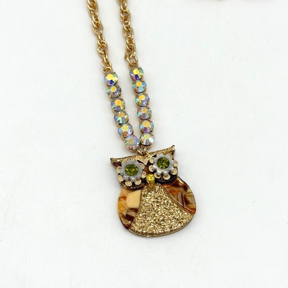 Betsey Johnson Owl Pendant Necklace Fall NEW
